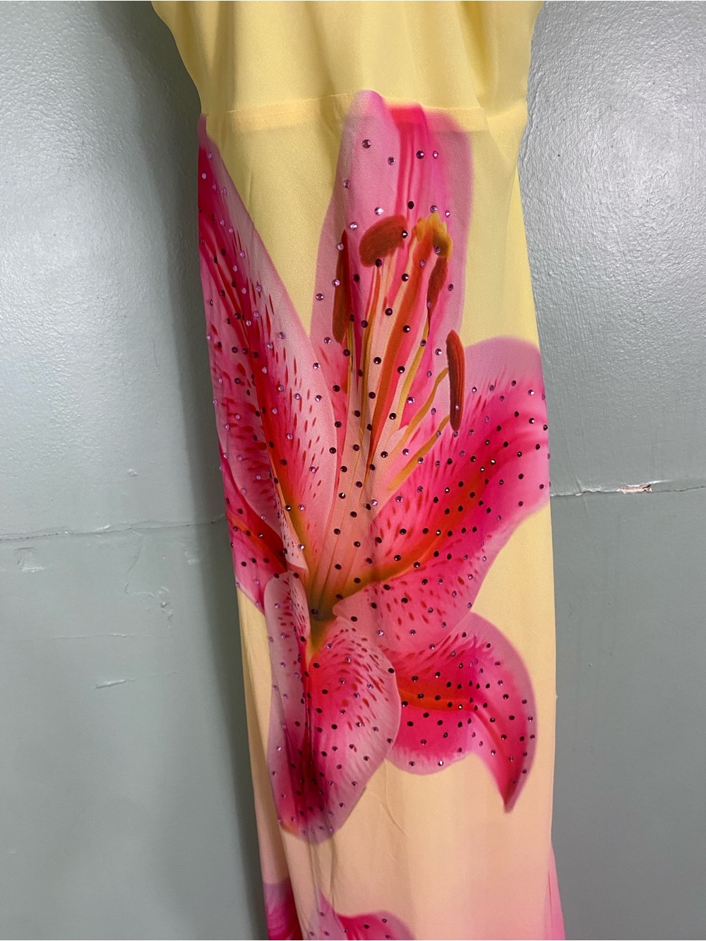 Runaway The Label Juliana Cowl High Slit Maxi Dress Small Floral Embellished - Picture 4 of 11